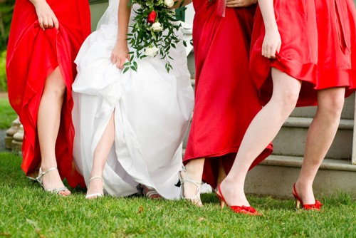 bride bridesmaids high heels