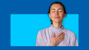 A person appearing calm, representing allergy season preparation and symptom relief.